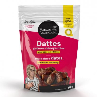 Dattes entières dénoyautées dans son emballage